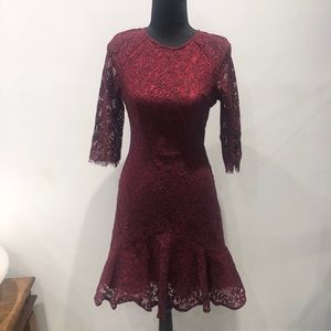 Maroon lace dress